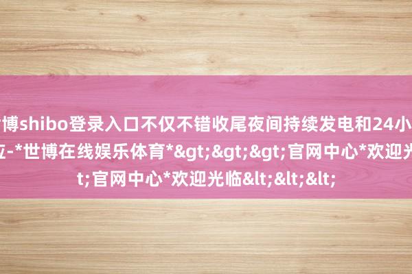 世博shibo登录入口不仅不错收尾夜间持续发电和24小时不辨别电力供应-*世博在线娱乐体育*>>>官网中心*欢迎光临<<<