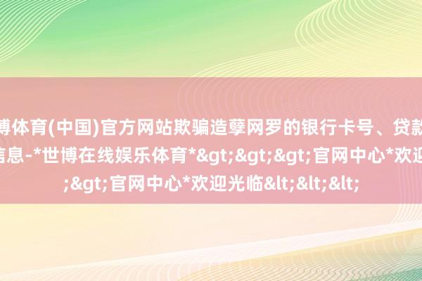 世博体育(中国)官方网站欺骗造孽网罗的银行卡号、贷款额度等个东说念主信息-*世博在线娱乐体育*>>>官网中心*欢迎光临<<<